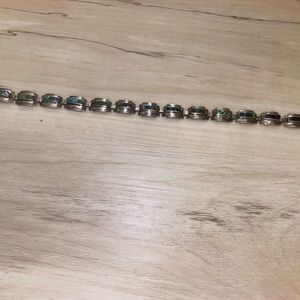 Multi-colored NarvaezTaxco Sterling Abalone necklace Vintage 1940s